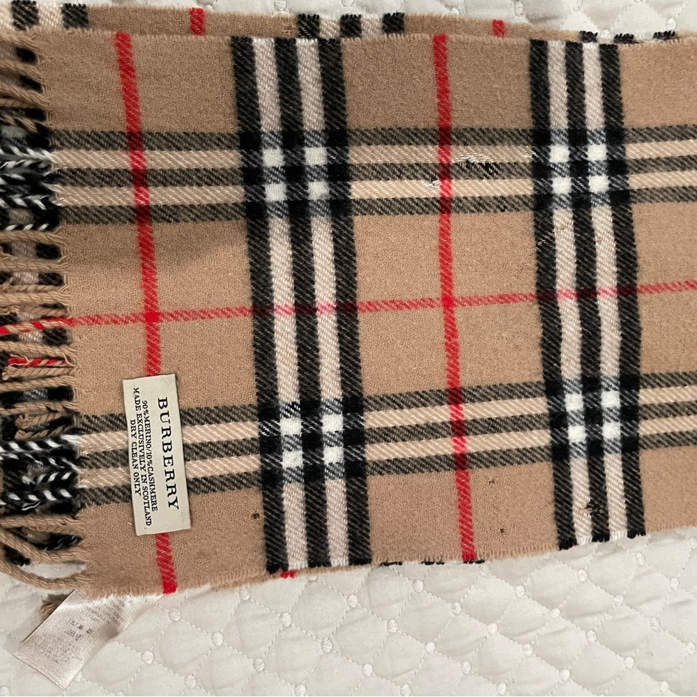 Burberry Tan Plaid Scarf